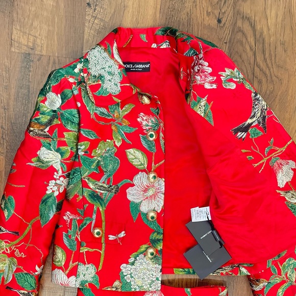 Dolce & Gabbana long sleeve jacquard floral jacket